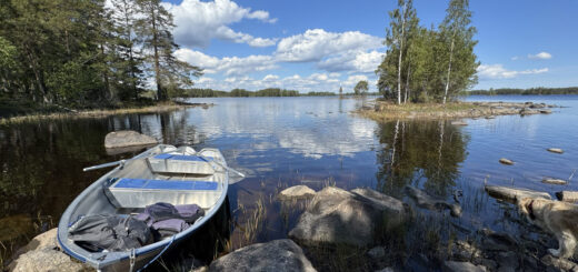 Boot am See in Schweden